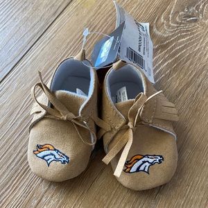 Denver Broncos baby moccasins